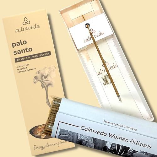 Calmveda Varitas de Incienso - Hecho de Flores Recicladas | Incienso Espiritual o Inciensos para Sacar Malas Energías Incienso Santo Palo Santo - Sin Carbón 80 varitas de Incienso