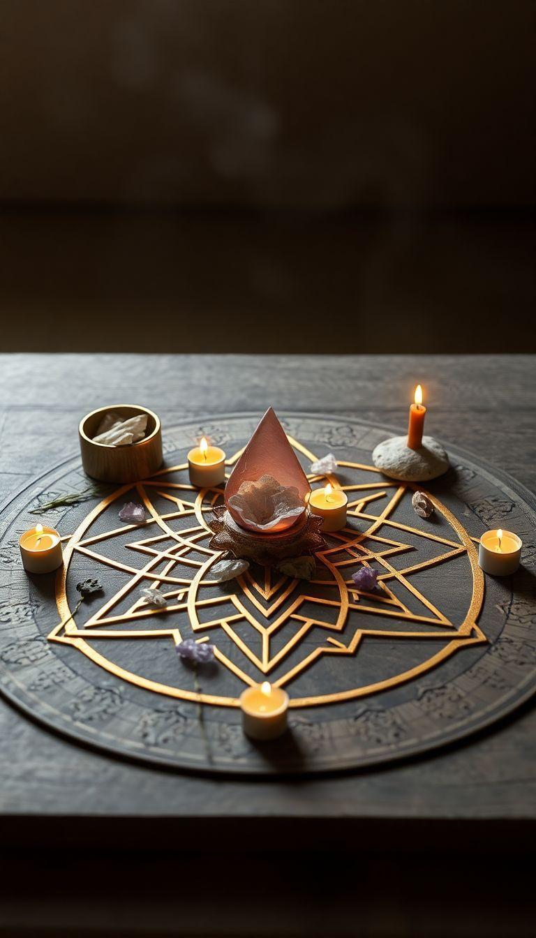 Geometría sagrada en altares: equilibrio emocional revelado