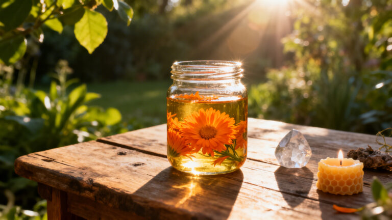 macerado solar de calendula en magia verde para autoestima receta facil usos y rituales poderosos