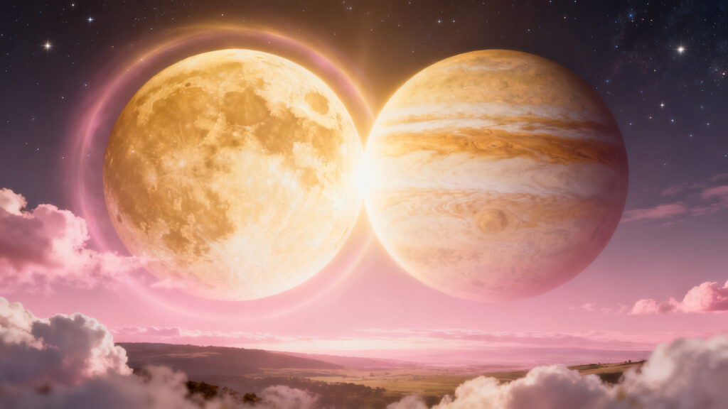 conjuncion venus jupiter significado espiritual y practicas de expansion para atraer amor abundancia
